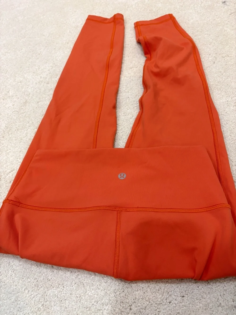 Lululemon Orange Align Leggings Double Lined Size 6